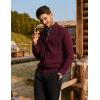 imagePJ PAUL JONES Mens Cardigan Sweater Full Zip Up Cardigans Ribbed Knit Stand Collar SweatersWine Red