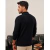 imagePJ PAUL JONES Mens Cardigan Sweater Full Zip Up Stand Collar Cardigans Fall Casual Knit SweatersBlack