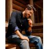 imagePJ PAUL JONES Mens Cardigan Sweater Full Zip Up Stand Collar Cardigans Fall Casual Knit SweatersBlack