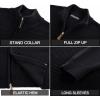 imagePJ PAUL JONES Mens Cardigan Sweater Full Zip Up Stand Collar Cardigans Fall Casual Knit SweatersBlack