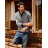 imagePJ PAUL JONES Mens Cardigan Sweater Full Zip Up Stand Collar Cardigans Fall Casual Knit SweatersGray