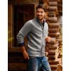 imagePJ PAUL JONES Mens Cardigan Sweater Full Zip Up Stand Collar Cardigans Fall Casual Knit SweatersGray