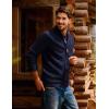 imagePJ PAUL JONES Mens Cardigan Sweater Full Zip Up Stand Collar Cardigans Fall Casual Knit SweatersNavy Blue