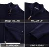 imagePJ PAUL JONES Mens Cardigan Sweater Full Zip Up Stand Collar Cardigans Fall Casual Knit SweatersNavy Blue