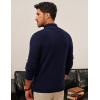 imagePJ PAUL JONES Mens Cardigan Sweater Full Zip Up Stand Collar Cardigans Fall Casual Knit SweatersNavy Blue