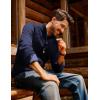 imagePJ PAUL JONES Mens Cardigan Sweater Full Zip Up Stand Collar Cardigans Fall Casual Knit SweatersNavy Blue
