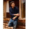 imagePJ PAUL JONES Mens Cardigan Sweater Full Zip Up Stand Collar Cardigans Fall Casual Knit SweatersNavy Blue