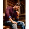 imagePJ PAUL JONES Mens Cardigan Sweater Full Zip Up Stand Collar Cardigans Fall Casual Knit SweatersWine Red