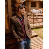 imagePJ PAUL JONES Mens Cardigan Sweater Full Zip Up Stand Collar Cardigans Fall Casual Knit SweatersWine Red