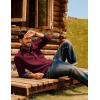 imagePJ PAUL JONES Mens Cardigan Sweater Full Zip Up Stand Collar Cardigans Fall Casual Knit SweatersWine Red