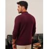 imagePJ PAUL JONES Mens Cardigan Sweater Full Zip Up Stand Collar Cardigans Fall Casual Knit SweatersWine Red