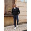 imagePJ PAUL JONES Mens Cardigan Sweater Full Zip Up Stand Collar Cardigans Long Sleeve Knitted SweatersBlack