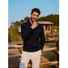 imagePJ PAUL JONES Mens Cardigan Sweater Full Zip Up Stand Collar Cardigans Long Sleeve Knitted SweatersBlack