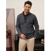 imagePJ PAUL JONES Mens Cardigan Sweater Full Zip Up Stand Collar Cardigans Long Sleeve Knitted SweatersDark Gray