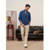 imagePJ PAUL JONES Mens Cardigan Sweater Full Zip Up Stand Collar Cardigans Long Sleeve Knitted SweatersIndigo Blue