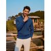 imagePJ PAUL JONES Mens Cardigan Sweater Full Zip Up Stand Collar Cardigans Long Sleeve Knitted SweatersIndigo Blue