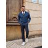 imagePJ PAUL JONES Mens Cardigan Sweater Full Zip Up Stand Collar Cardigans Long Sleeve Knitted SweatersIndigo Blue