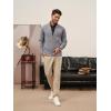 imagePJ PAUL JONES Mens Cardigan Sweater Full Zip Up Stand Collar Cardigans Long Sleeve Knitted SweatersLight Grey
