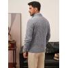 imagePJ PAUL JONES Mens Cardigan Sweater Full Zip Up Stand Collar Cardigans Long Sleeve Knitted SweatersLight Grey