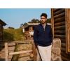 imagePJ PAUL JONES Mens Cardigan Sweater Full Zip Up Stand Collar Cardigans Long Sleeve Knitted SweatersNavy Blue