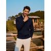 imagePJ PAUL JONES Mens Cardigan Sweater Full Zip Up Stand Collar Cardigans Long Sleeve Knitted SweatersNavy Blue