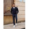 imagePJ PAUL JONES Mens Cardigan Sweater Full Zip Up Stand Collar Cardigans Long Sleeve Knitted SweatersNavy Blue