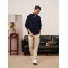 imagePJ PAUL JONES Mens Cardigan Sweater Full Zip Up Stand Collar Cardigans Long Sleeve Knitted SweatersNavy Blue