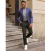 imagePJ PAUL JONES Mens Casual Pants Tapered Cropped Pants Stretch Twill Trousers Slacks with Slant PocketsArmy Green