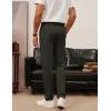 imagePJ PAUL JONES Mens Casual Pants Tapered Cropped Pants Stretch Twill Trousers Slacks with Slant PocketsArmy Green