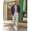 imagePJ PAUL JONES Mens Casual Pants Tapered Cropped Pants Stretch Twill Trousers Slacks with Slant PocketsBeige