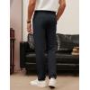 imagePJ PAUL JONES Mens Casual Pants Tapered Cropped Pants Stretch Twill Trousers Slacks with Slant PocketsDark Blue Grey