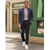 imagePJ PAUL JONES Mens Casual Pants Tapered Cropped Pants Stretch Twill Trousers Slacks with Slant PocketsDark Blue Grey
