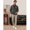 imagePJ PAUL JONES Mens Casual Pants Tapered Cropped Pants Stretch Twill Trousers Slacks with Slant PocketsKhaki