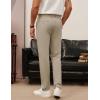 imagePJ PAUL JONES Mens Casual Pants Tapered Cropped Pants Stretch Twill Trousers Slacks with Slant PocketsKhaki