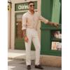 imagePJ PAUL JONES Mens Dress Pants Vintage Pleated Tapered Cropped Pants Extended Waist Work Dress Pant Casual SlacksBeige