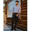 imagePJ PAUL JONES Mens Dress Pants Vintage Pleated Tapered Cropped Pants Extended Waist Work Dress Pant Casual SlacksBlack