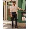 imagePJ PAUL JONES Mens Dress Pants Vintage Pleated Tapered Cropped Pants Extended Waist Work Dress Pant Casual SlacksBlack