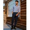 imagePJ PAUL JONES Mens Dress Pants Vintage Pleated Tapered Cropped Pants Extended Waist Work Dress Pant Casual SlacksNavy Blue