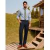 imagePJ PAUL JONES Mens Dress Pants Vintage Pleated Tapered Cropped Pants Extended Waist Work Dress Pant Casual SlacksNavy Blue