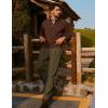 imagePJ PAUL JONES Mens Dress Pants Vintage Pleated Tapered Cropped Pants Extended Waist Work Dress Pant Casual SlacksOlive Green