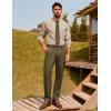 imagePJ PAUL JONES Mens Dress Pants Vintage Pleated Tapered Cropped Pants Extended Waist Work Dress Pant Casual SlacksOlive Green
