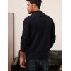 imagePJ PAUL JONES Mens Sweater Casual Cardigan Sweater Button Down Cable Knitted Textured SweaterBlack