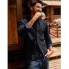 imagePJ PAUL JONES Mens Sweater Casual Cardigan Sweater Button Down Cable Knitted Textured SweaterBlack