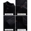 imagePJ PAUL JONES Mens Sweater Casual Cardigan Sweater Button Down Cable Knitted Textured SweaterBlack