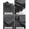 imagePJ PAUL JONES Mens Sweater Casual Cardigan Sweater Button Down Cable Knitted Textured SweaterDark Grey