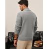 imagePJ PAUL JONES Mens Sweater Casual Cardigan Sweater Button Down Cable Knitted Textured SweaterLight Grey