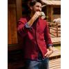 imagePJ PAUL JONES Mens Sweater Casual Cardigan Sweater Button Down Cable Knitted Textured SweaterWine Red