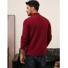 imagePJ PAUL JONES Mens Sweater Casual Cardigan Sweater Button Down Cable Knitted Textured SweaterWine Red