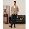 imagePJ PAUL JONES Mens Waffle Textured Cardigan Sweater Long Sleeve VNeck Knitted SweatersApricot