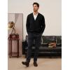 imagePJ PAUL JONES Mens Waffle Textured Cardigan Sweater Long Sleeve VNeck Knitted SweatersBlack